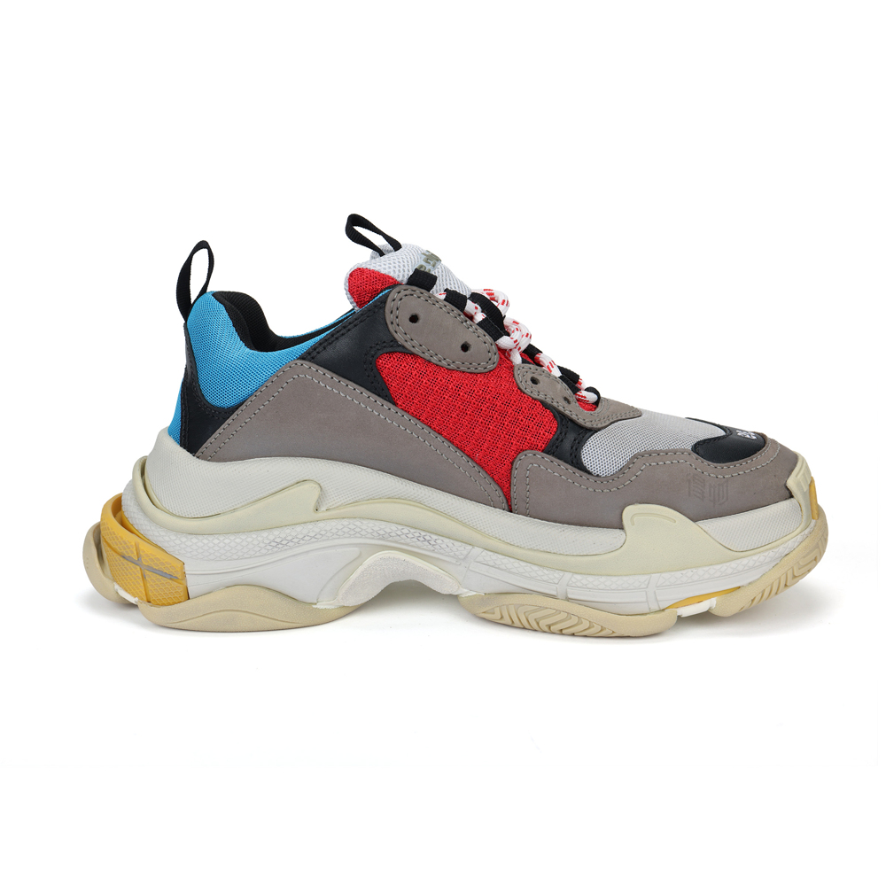 Мужские кроссовки Balenciaga Triple S (сине-серо-красные) — фото 2