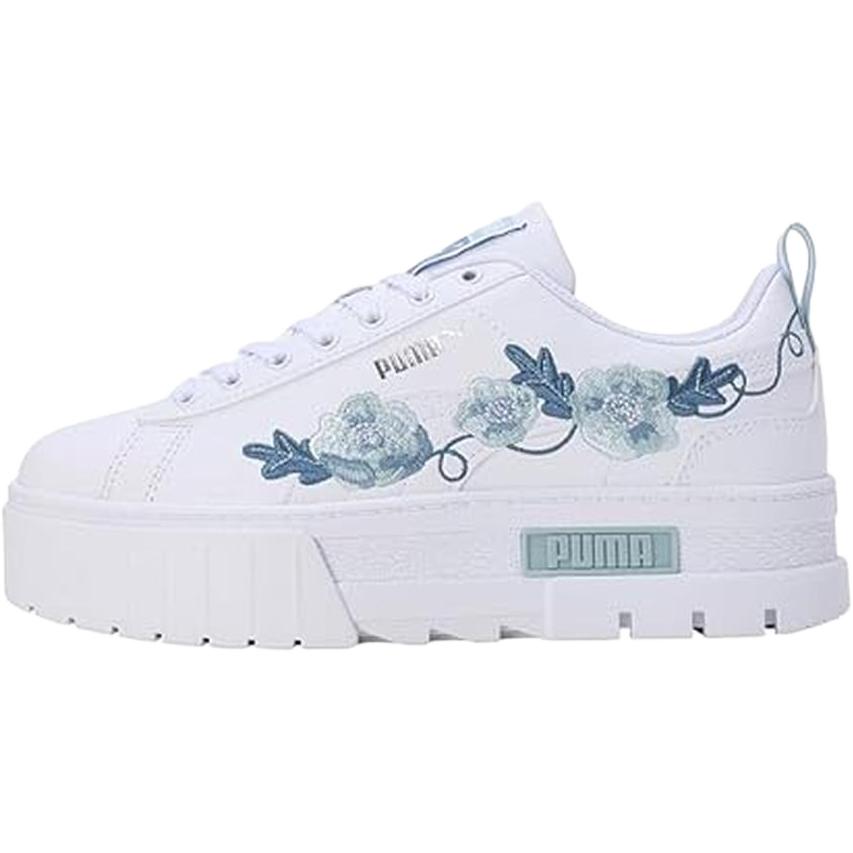 Детские кеды PUMA PUMA Mayze embroidery (бело-зеленые)