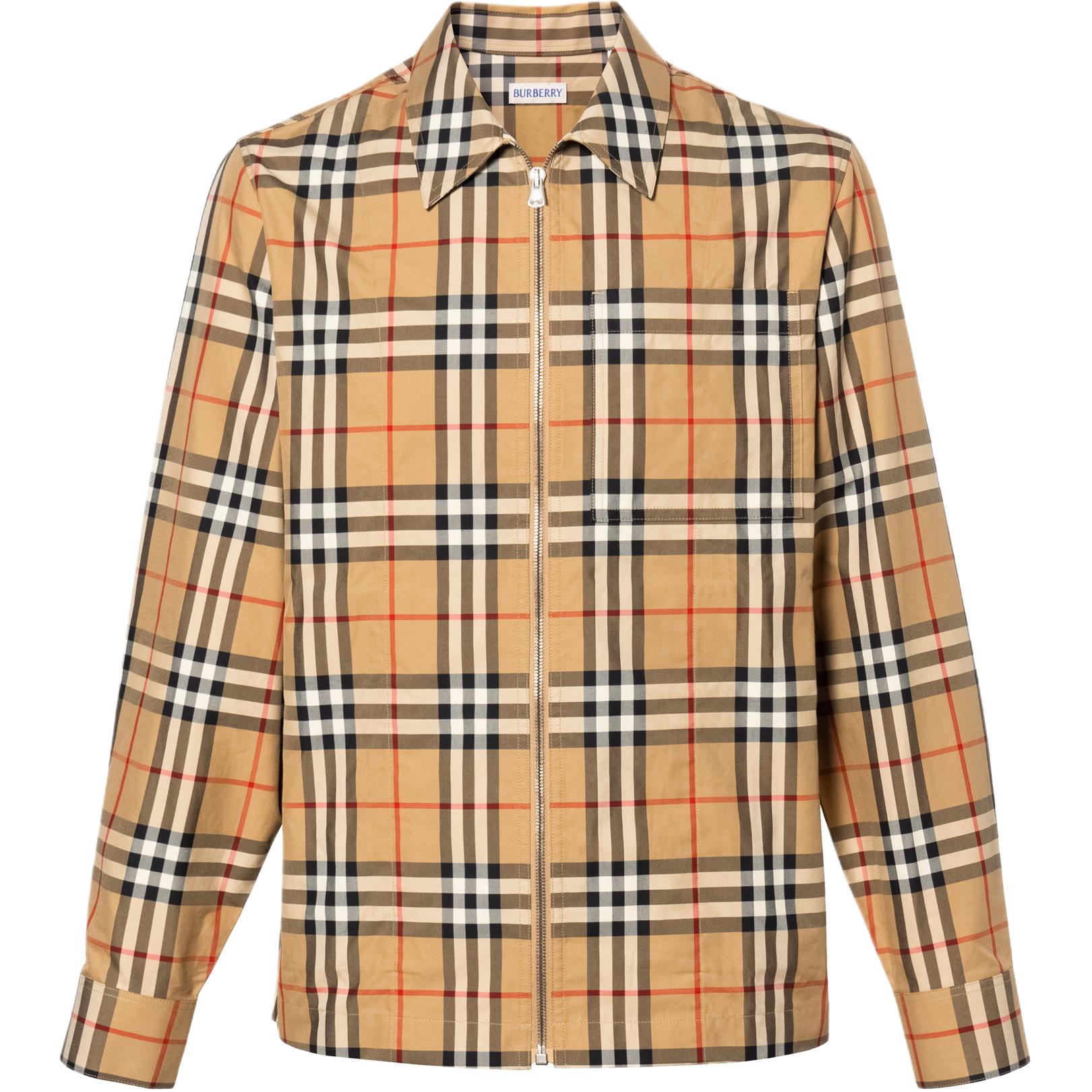Мужская куртка Burberry Бомбер (бежевая в клетку)