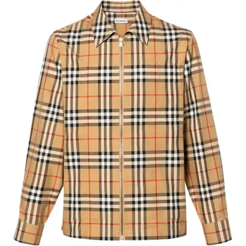 Burberry Jackets Men's Khaki Lapel Moderate Straight Fit