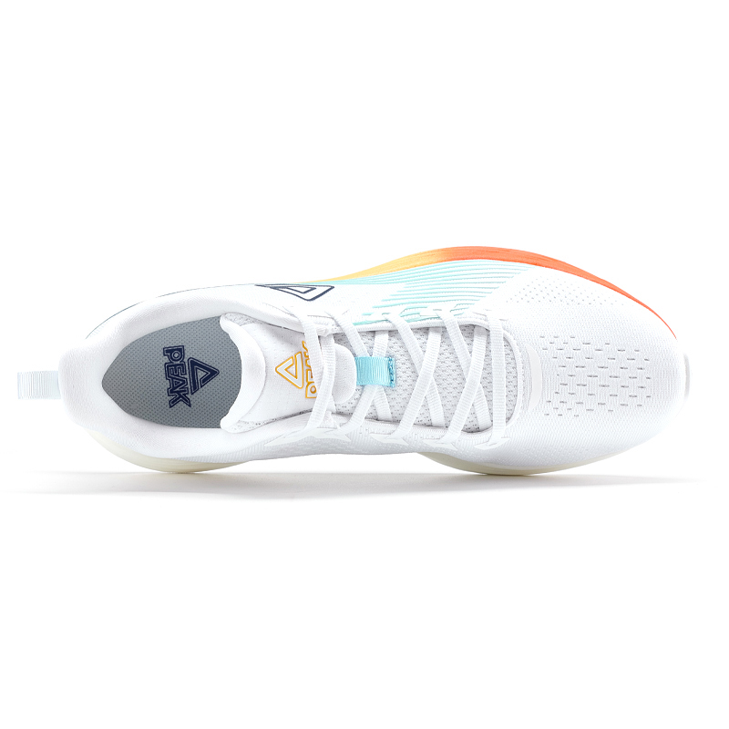 PEAK Comfortable And Breathable Cushioning, Wear Resistant Low top Running Shoes Men’s White Orange Yellow