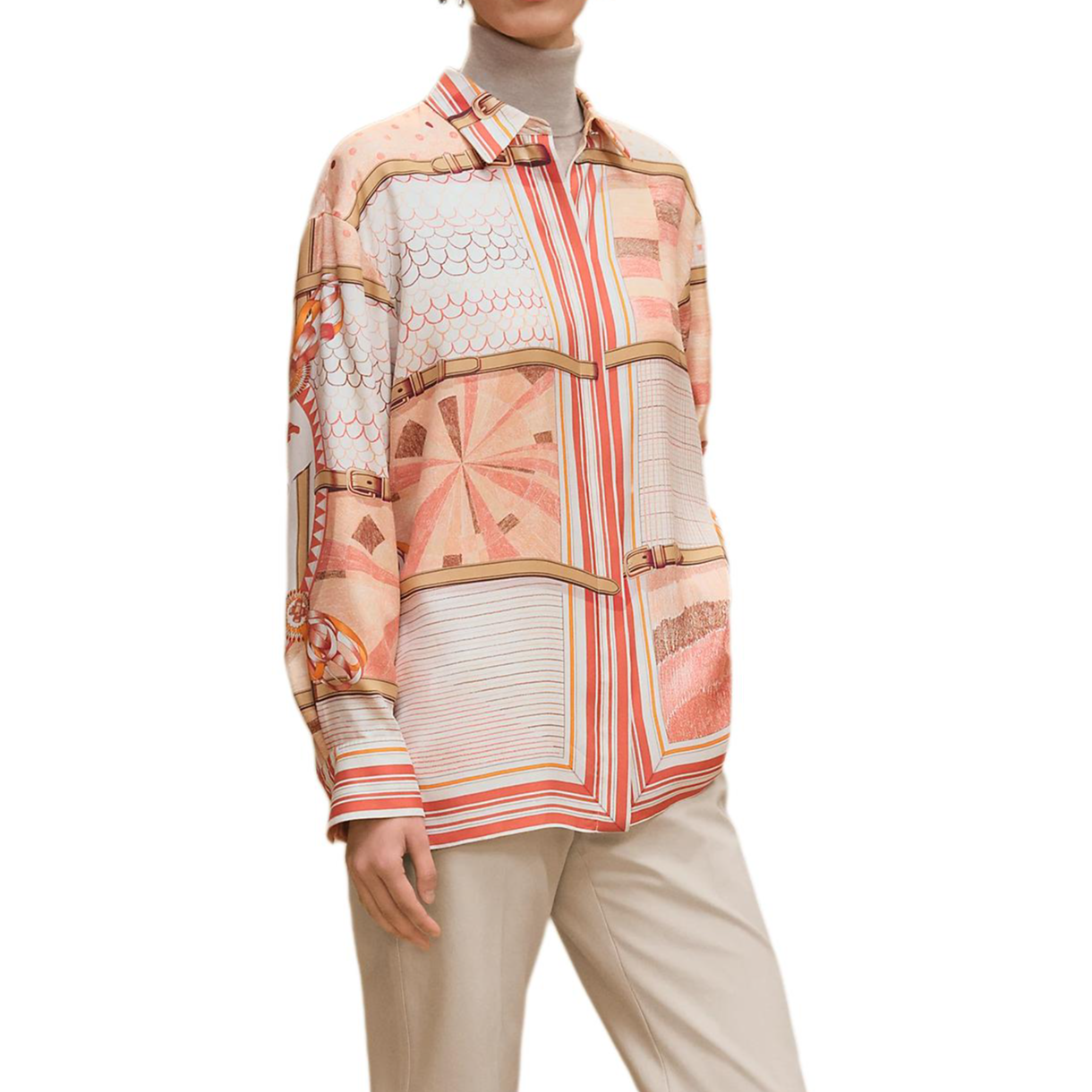 Женская рубашка Hermes FW25 (разноцветная) — фото 3