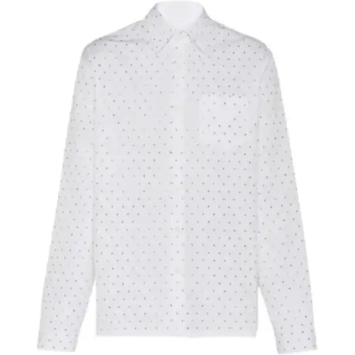 PRADA Shirts Men's White Lapel Moderate