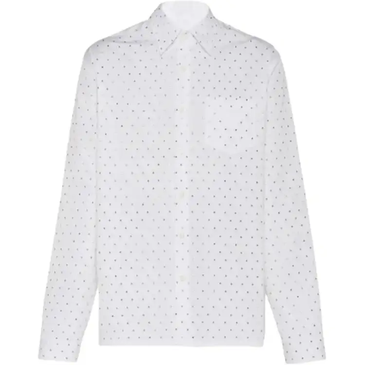 PRADA Shirts Men's White Lapel Moderate
