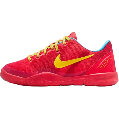 Nike Kobe 8 classic comfortable low-top basketball shoes red and yellow children's style
