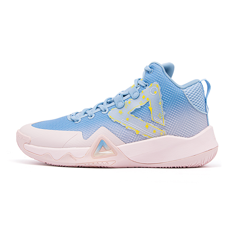 PEAK Fabric Cushioning Slip Resistant Abrasion Resistant High top Basketball Shoes Men’s Blue