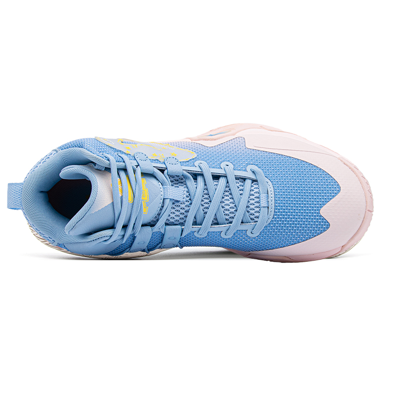 PEAK Fabric Cushioning Slip Resistant Abrasion Resistant High top Basketball Shoes Men’s Blue