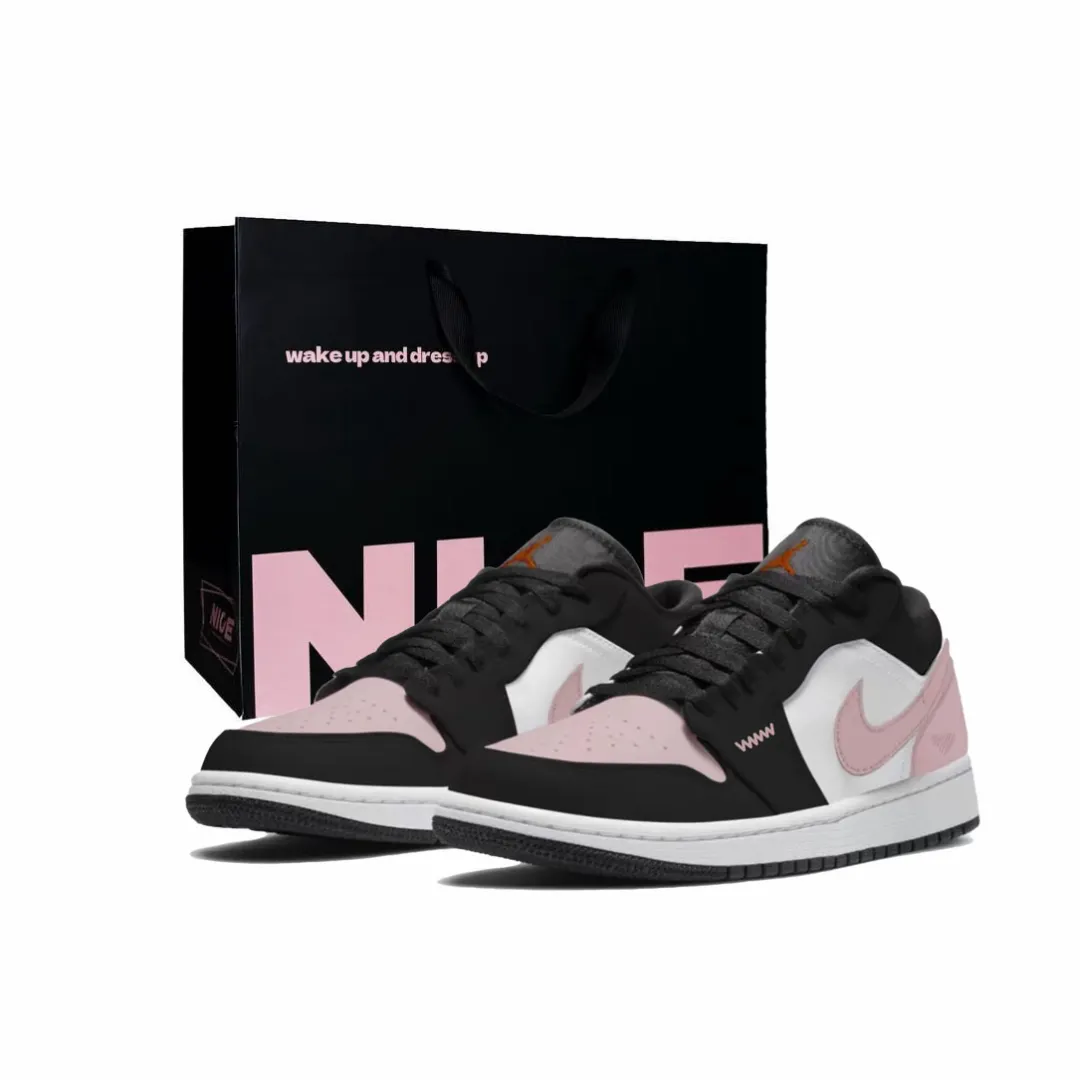 Jordan Air Jordan 1 Ink, Cool Pink, Shopping Bag Low top Vintage Basketball Shoes Women's