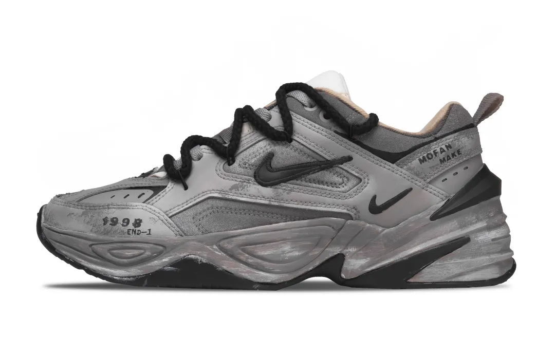 Nike M2K Tekno Abrasion Resistant Low top Chunky Sneakers Unisex Gray