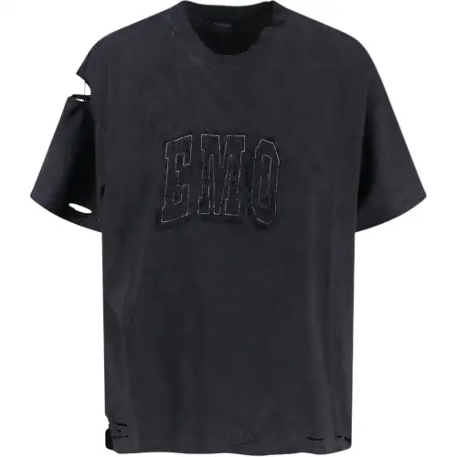 Balenciaga Distressed Detailed Crewneck T Shirt