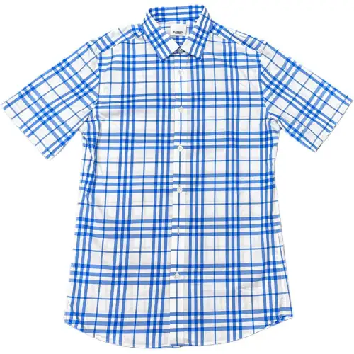 Burberry Shirts Men's Blue Lapel Moderate Straight Fit