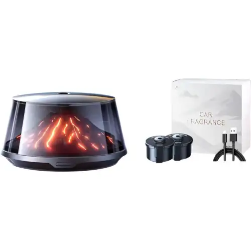 Ashnorth high-end intelligent atomization automatic fragrance high-end car center console decorative ornaments volcano viewing car perfume aromatherapy universal five-color atmosphere light