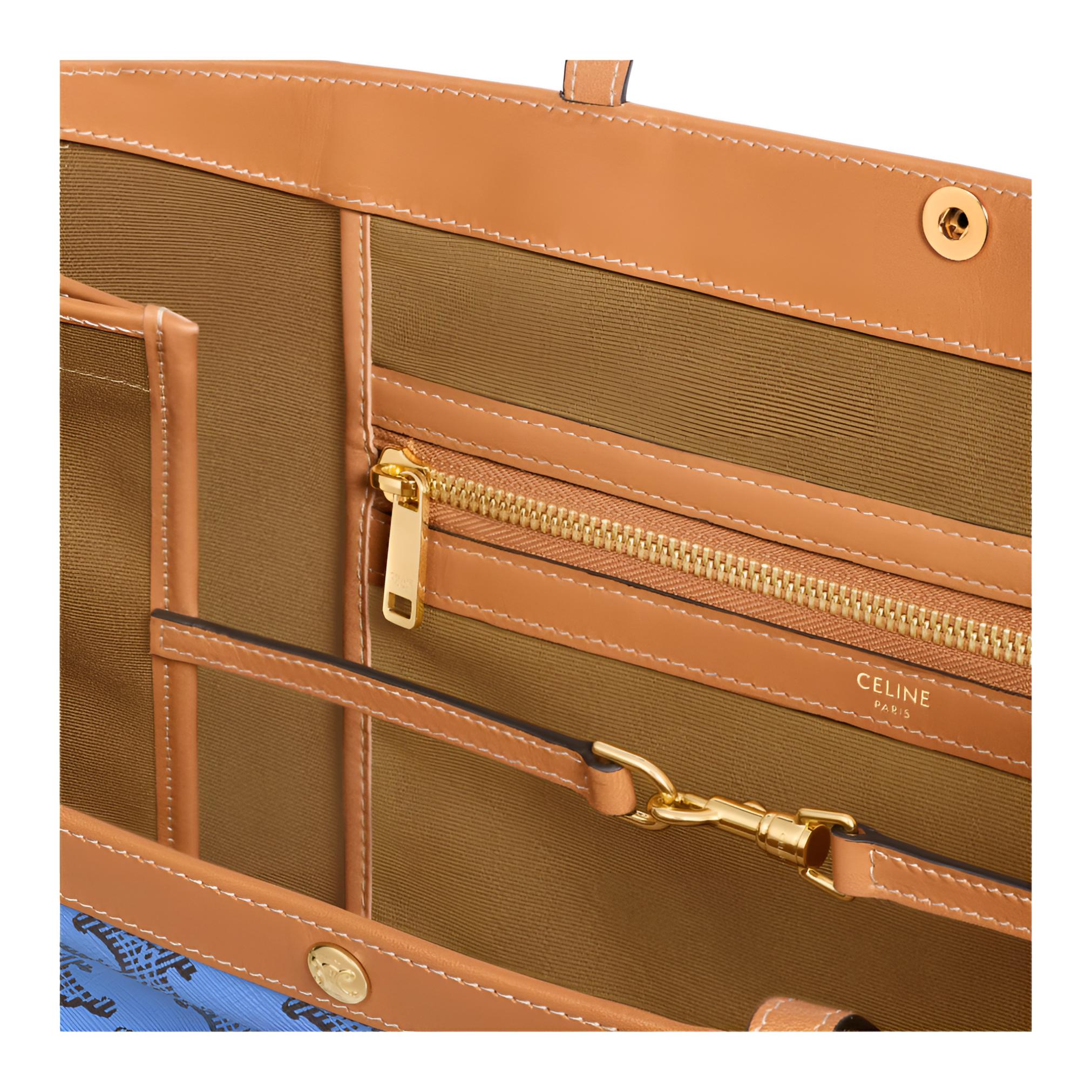 Женская сумка CELINE FLAT SHOPPER (сине-черный) — фото 4