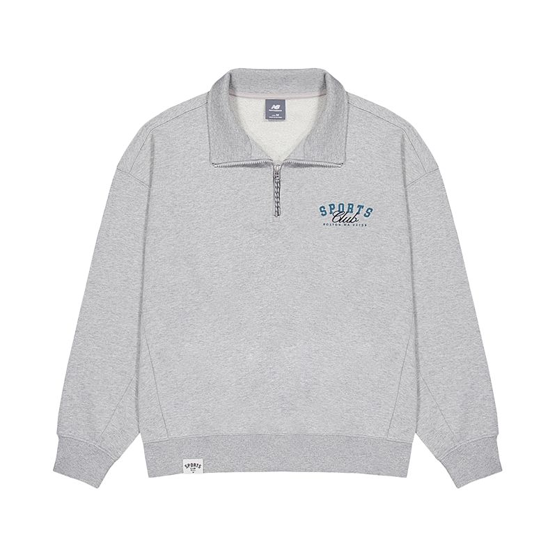 Мужское худи New Balance FW25 Half-Zip (серое)