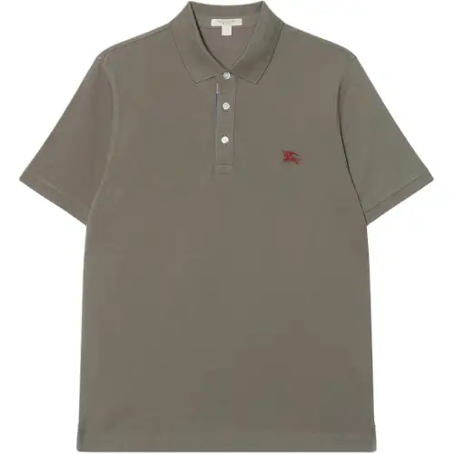 Burberry Polo Shirts Men's Gray Polo Collar Moderate Straight Fit