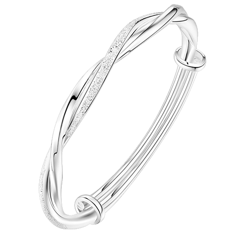 Small design adjustable silver bracelet, gift box, simple and elegant design, silver 999 sample, material