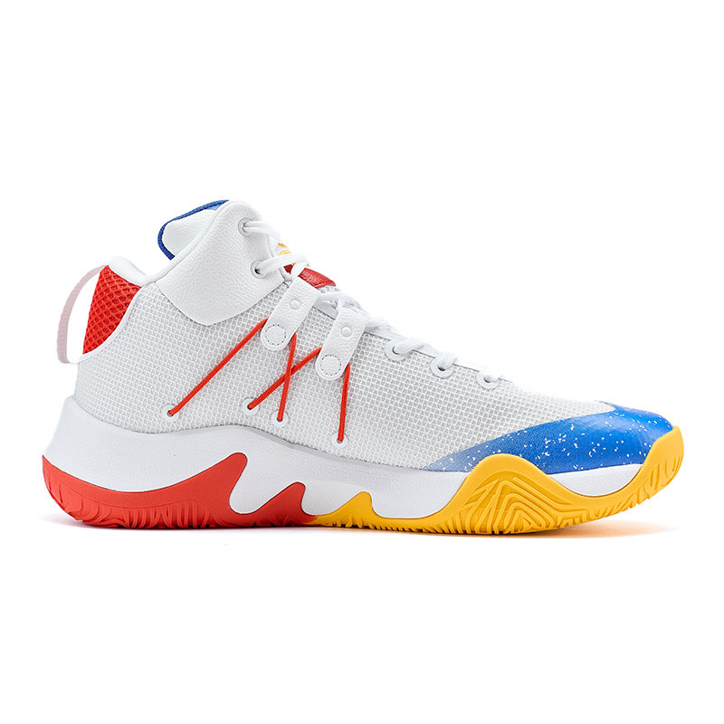 PEAK Slip Resistant, Abrasion Resistant, Breathable Mid top Basketball Shoes Men’s White Blue