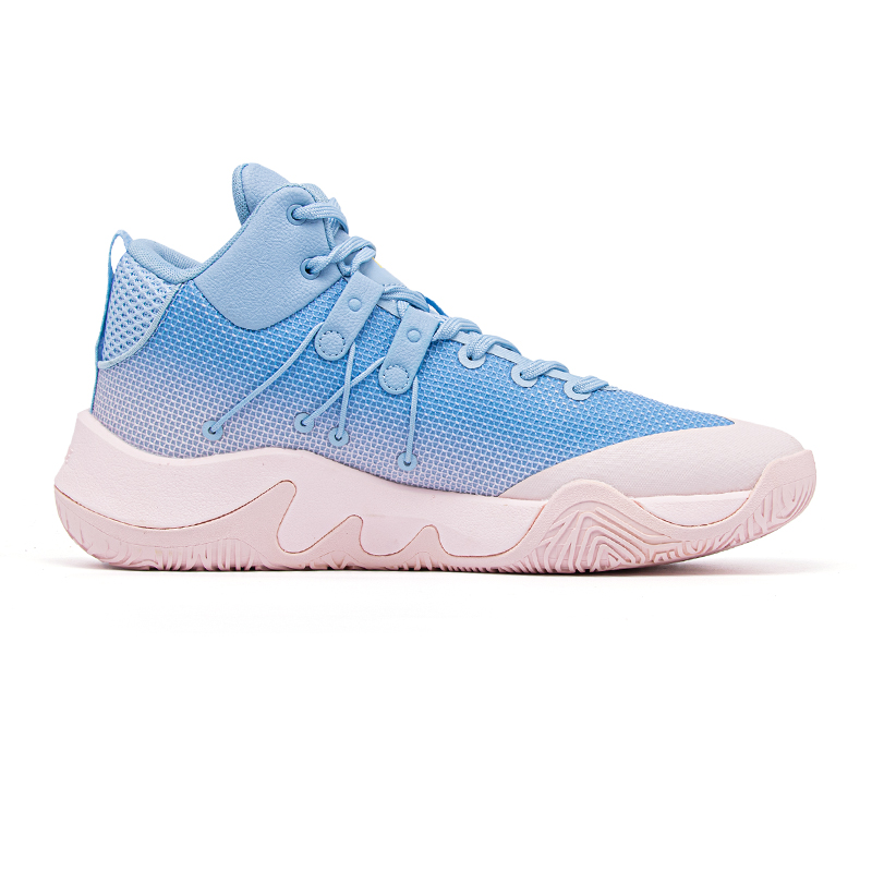 PEAK Fabric Cushioning Slip Resistant Abrasion Resistant High top Basketball Shoes Men’s Blue