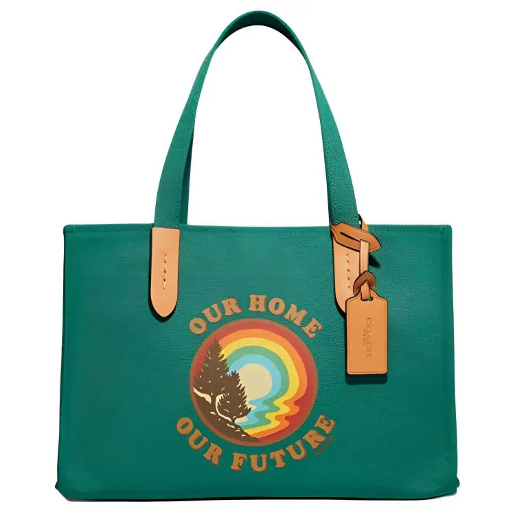 COACH Recycled Tote Eco Friendly Material Canvas Recycled And Recycled Leather