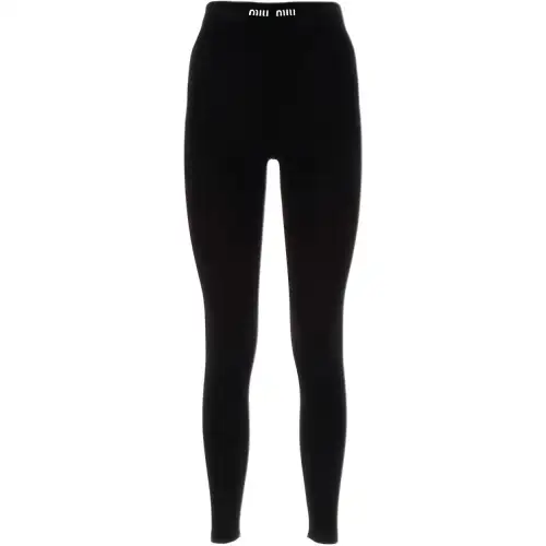 【Previous Season】logo-band ribbed leggings