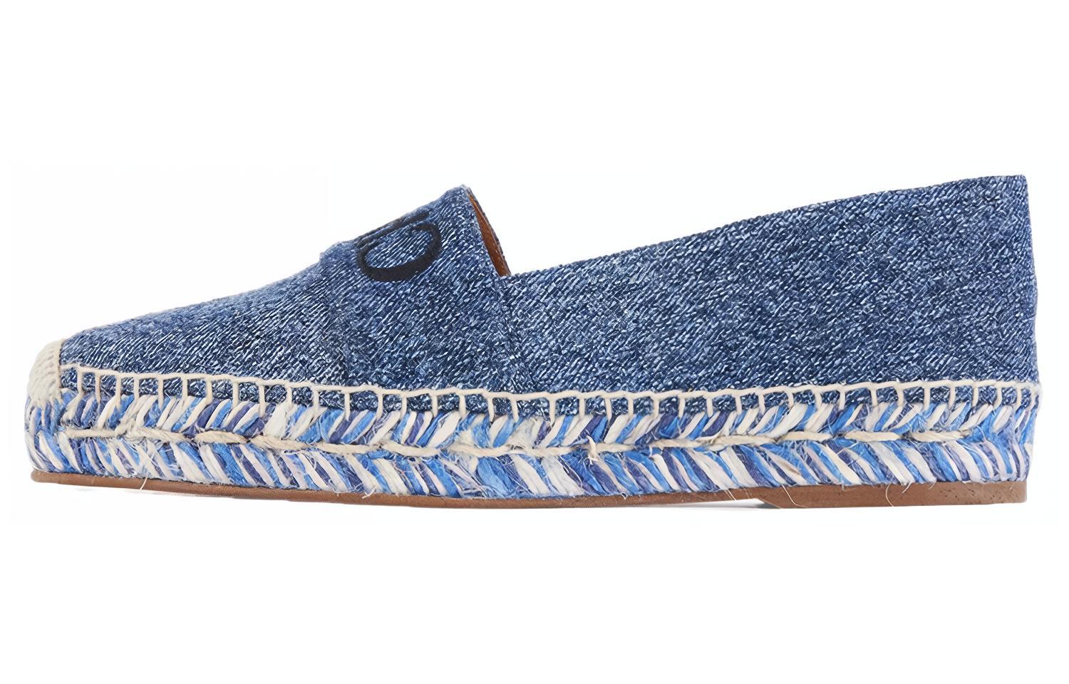 Хлоя Коуйи на плоской подошве Круглая голова женский для отдыха туфли женский джинсовый синий