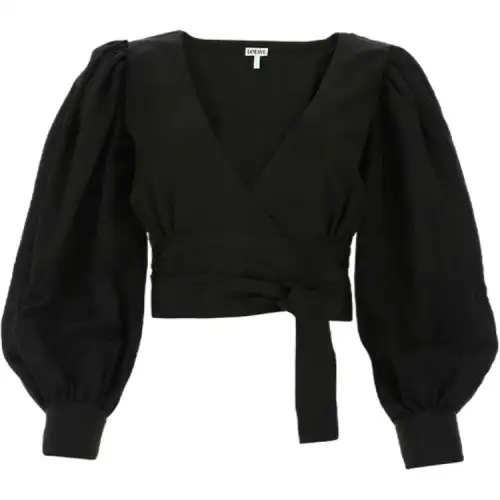 LOEWE Shirts Women's Black V Neck Moderate Other