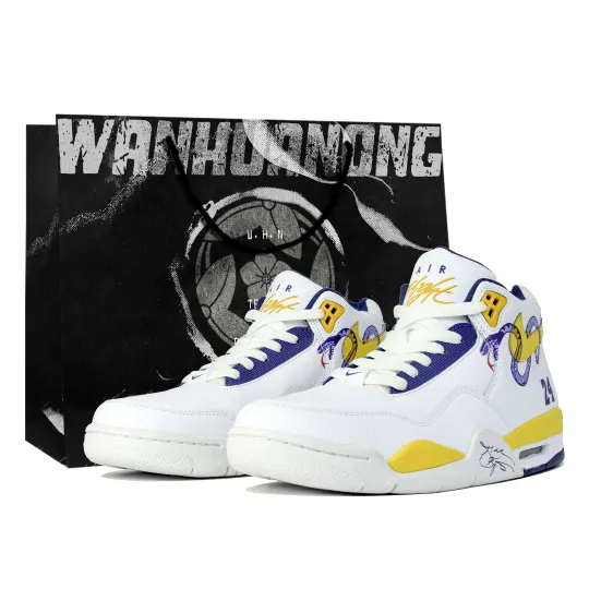 Nike Flight Legacy Vintage Basketball Shoes Men's Mid Top White/Purple Color