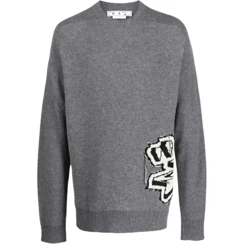 OFF-WHITE Graffiti chunky-knit jumper