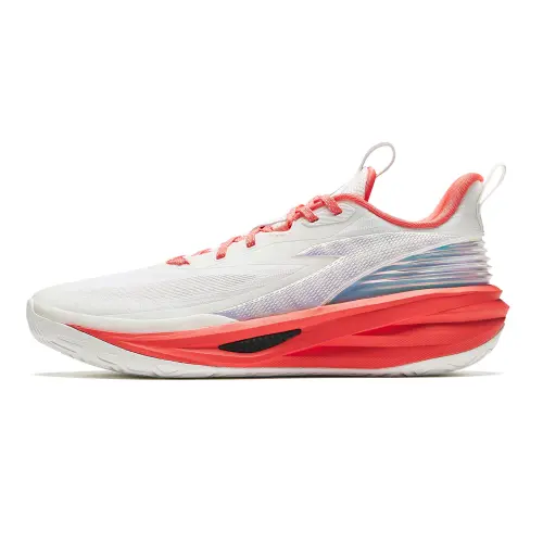 Anta Anta light chasing infrared full palm nitrogen 80 outer frame A-SHOCK PRO X-type flexible carbon sheet curved TPU professional practical shock absorption and wear resistance boost start low-top basketball shoes men's white and red