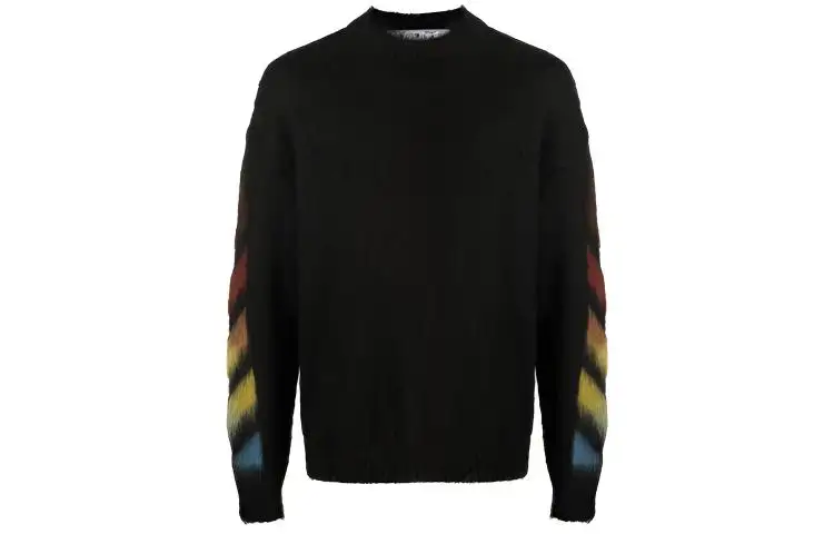 OFF WHITE Brushed Mohair Diag Stencil Arrows Knit Sweater