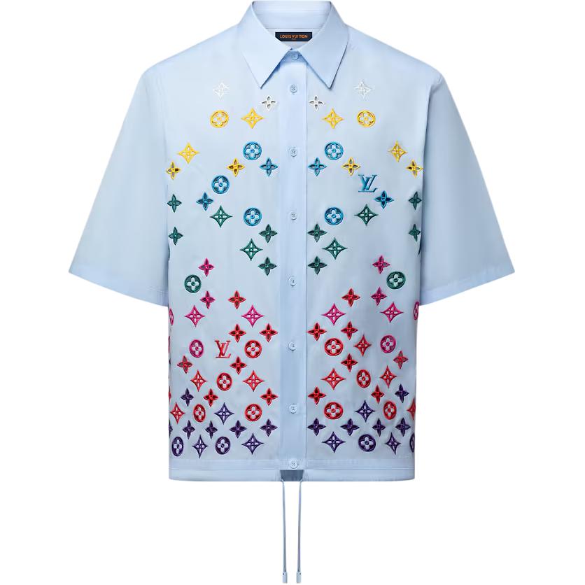 Мужская рубашка Louis Vuitton SS25 Monogram (белая)