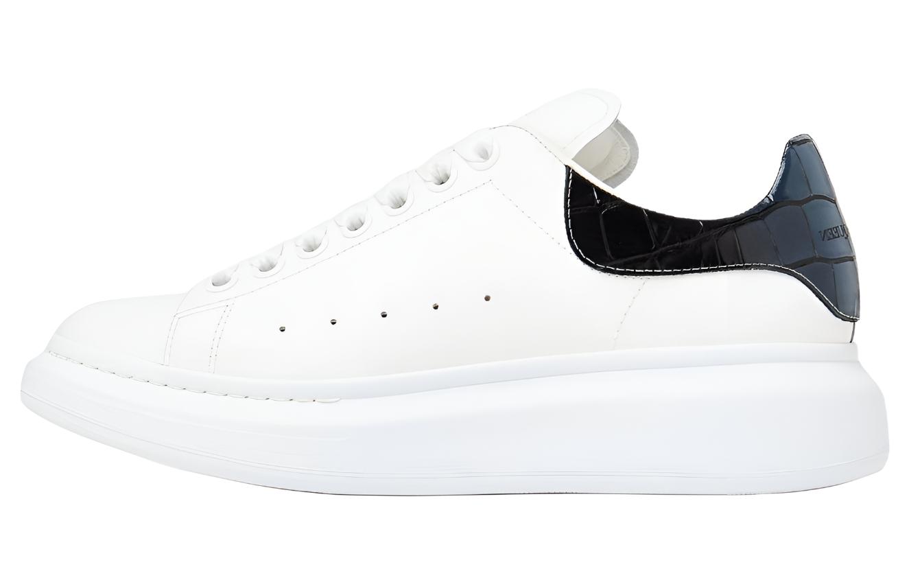 Женские кеды Alexander McQueen Leather Sneakers (бело-серые)