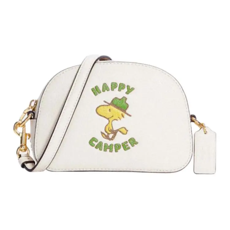 COACH PEANUTS Collaboration Serena Cow Leather Crossbody Bags Mini Women's White