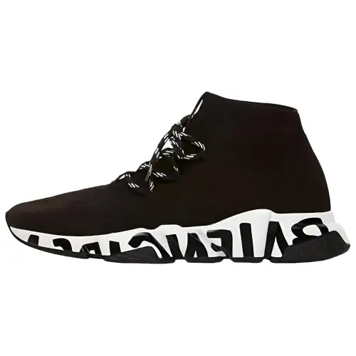Balenciaga Speed Lace Up Graffiti Black White