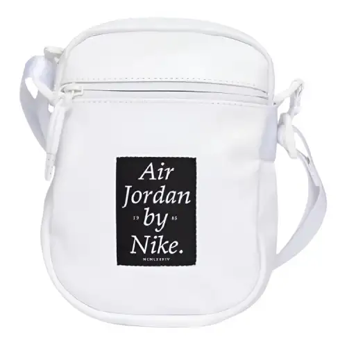 Jordan Nike Collaboration Polyester Shoulder Bag, Crossbody Bag Unisex White