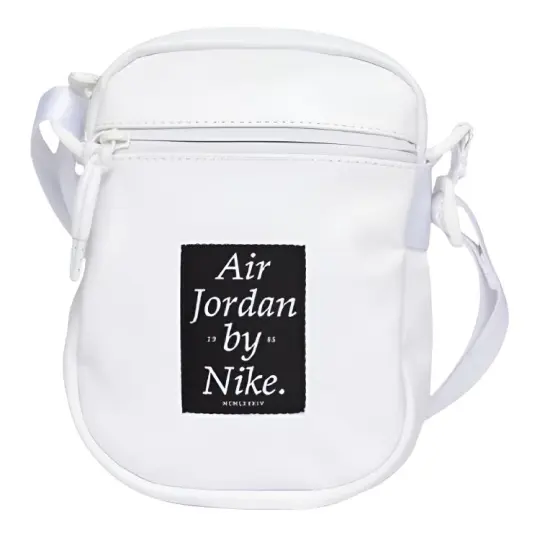 Jordan Nike Collaboration Polyester Shoulder Bag, Crossbody Bag Unisex White