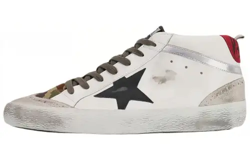 Golden Goose Mid Star Skateboard Shoes Men's Mid Top White Green