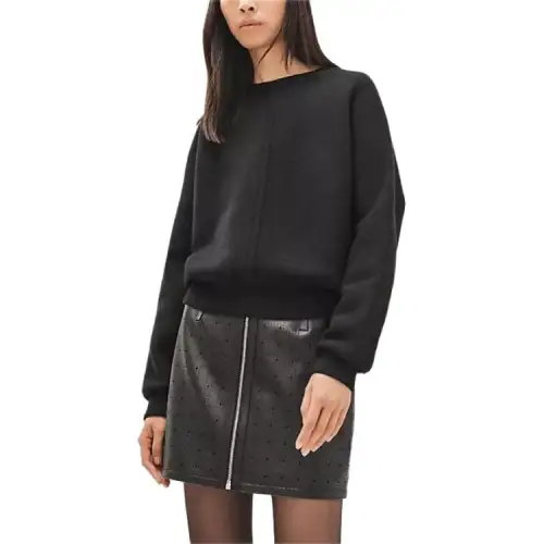 HERMES Sweaters Women's Black Crew Neck Moderate Other