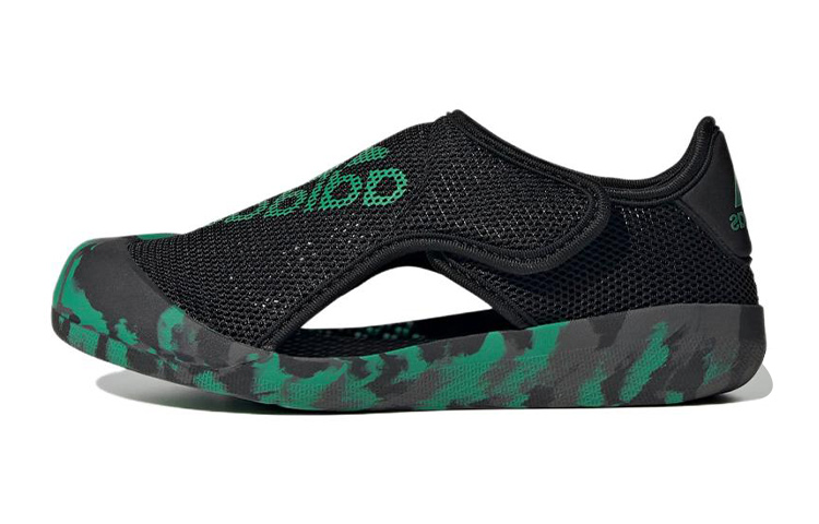 Детские сандалии adidas (черно-зеленые)
