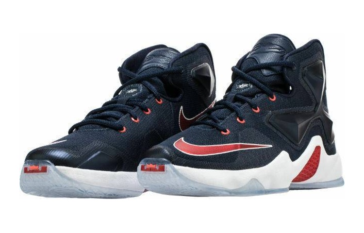 Мужские кроссовки Nike NikeLebron 13 GS (белый / синий / красный) — фото 3