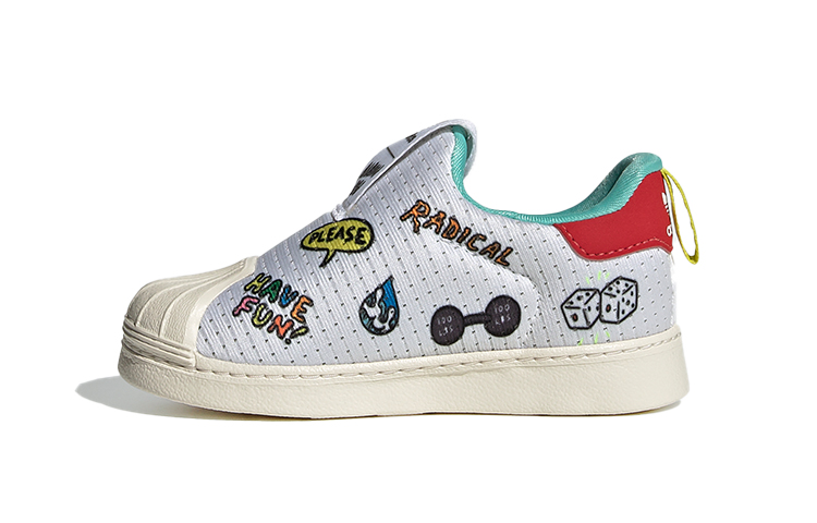Детские кеды adidas originals SUPERSTAR 360 I Primeblue (бело-красные)