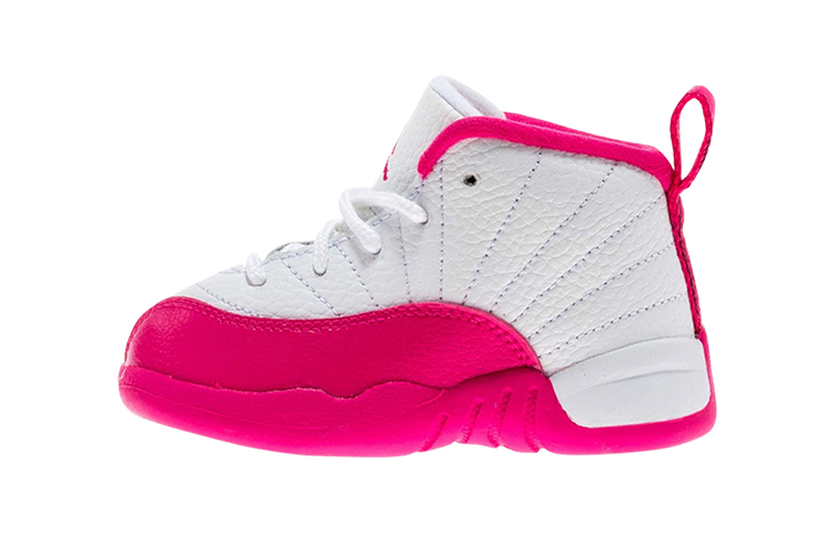 Детские ботинки Jordan Air Jordan 12 Retro "Vivid Pink" (бело-розовые)