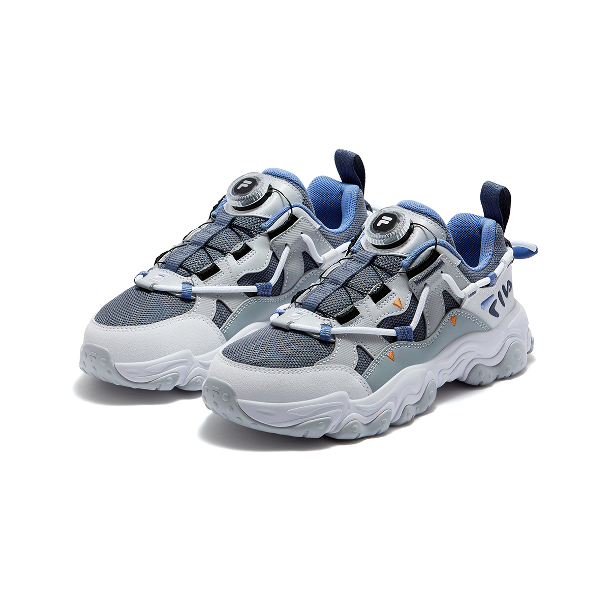 Детские кроссовки Fila KIDSHeritage-FHT Fluid 5/5 (серые) — 阴霞紫/奶白 黑/太空银 黑/铁锈灰 福克斯顿灰蓝/月岩灰 — фото 13
