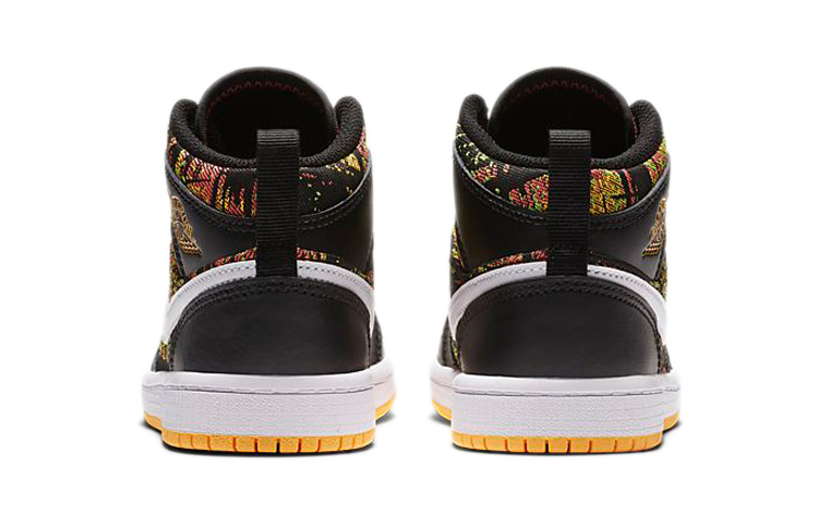 Детские кроссовки Jordan Air Jordan 1 (черно-бело-оранжевый) — Чёрныйбелыйоранжевый — фото 7