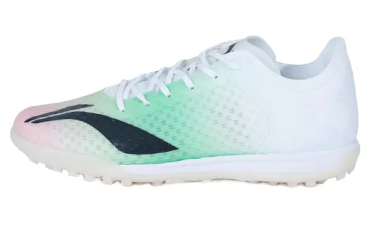 Li Ning Synthetic Leather Turf Low top Soccer Shoes Orange Green White Kids'