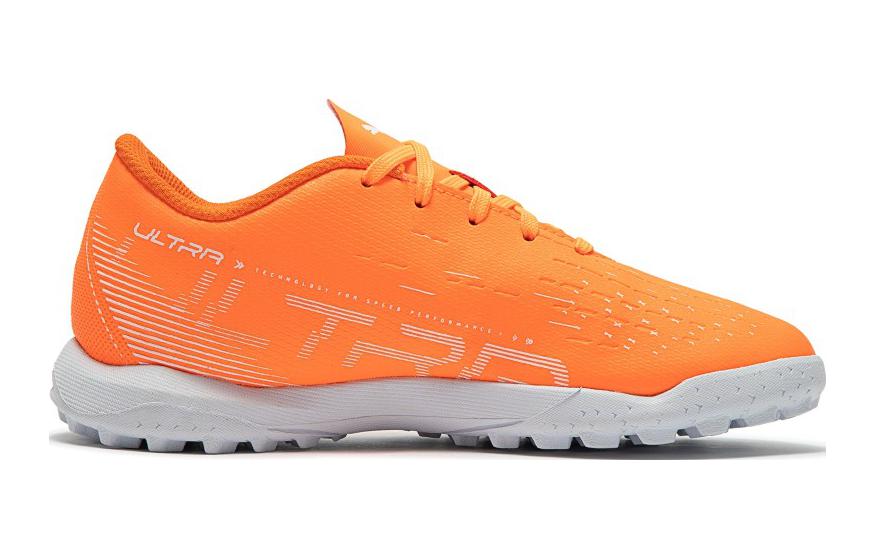 Детские бутсы PUMA Ultra Play TT JR (оранжевый) — фото 3