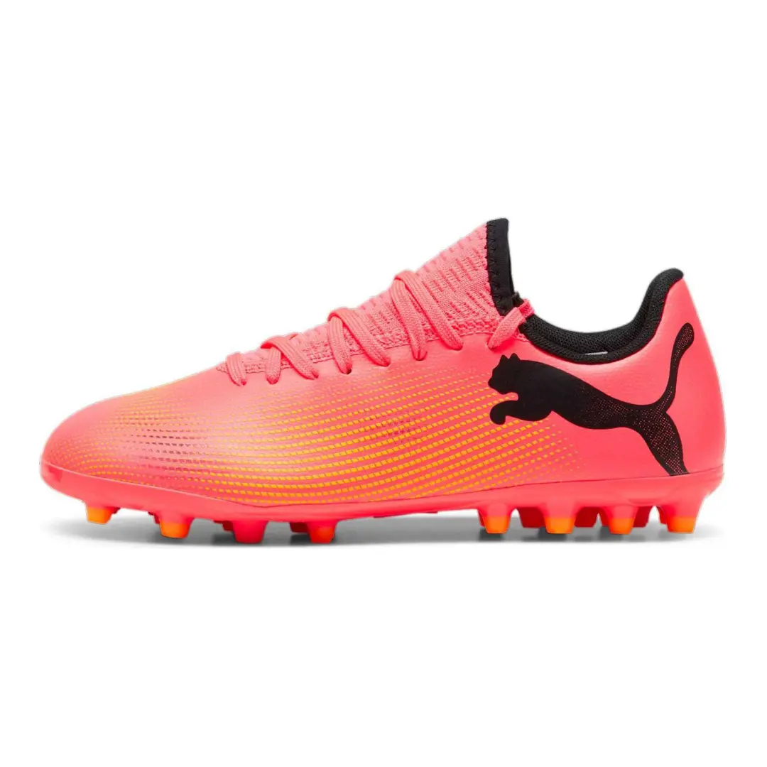 PUMA FUTURE 7 PLAY 7 Play FG/AG Synthetic Leather Low top Kids' Soccer Shoes Red Black Yellow Kids'