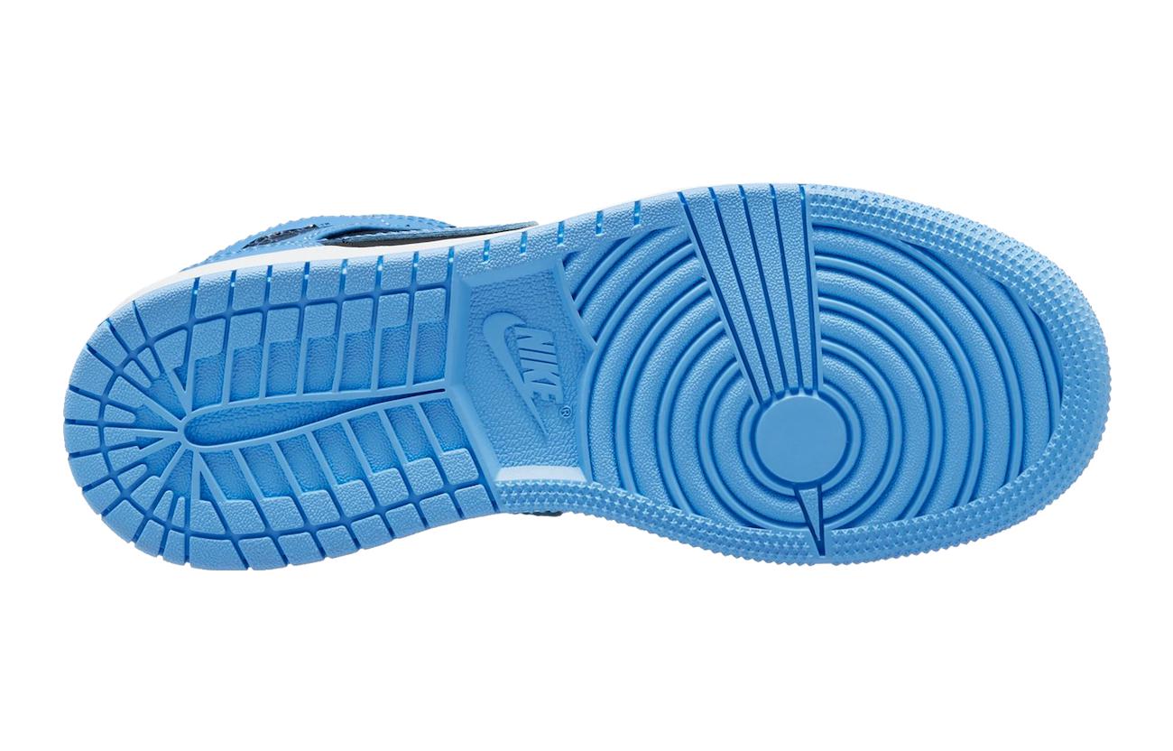 Кроссовки Jordan Air Jordan 1 Mid University Blue (черно-синие) — фото 6