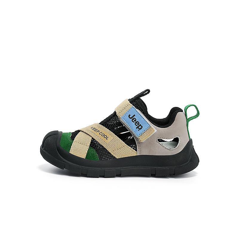 Детские сандалии Jeep Сетчатые (черно-зеленые)