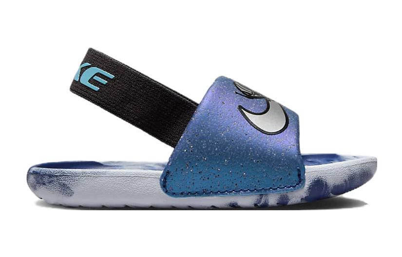 Детские шлепанцы Nike Kawa (сине-черные) — Синийчёрный — фото 2